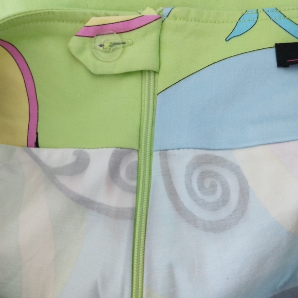 Willi Smith adorable A-line skort green w blue yellow and pink size 12 - Picture 6 of 7